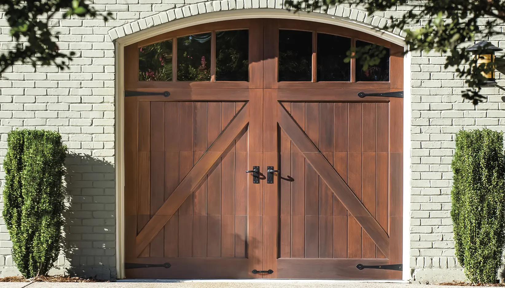 Custom wood garage door